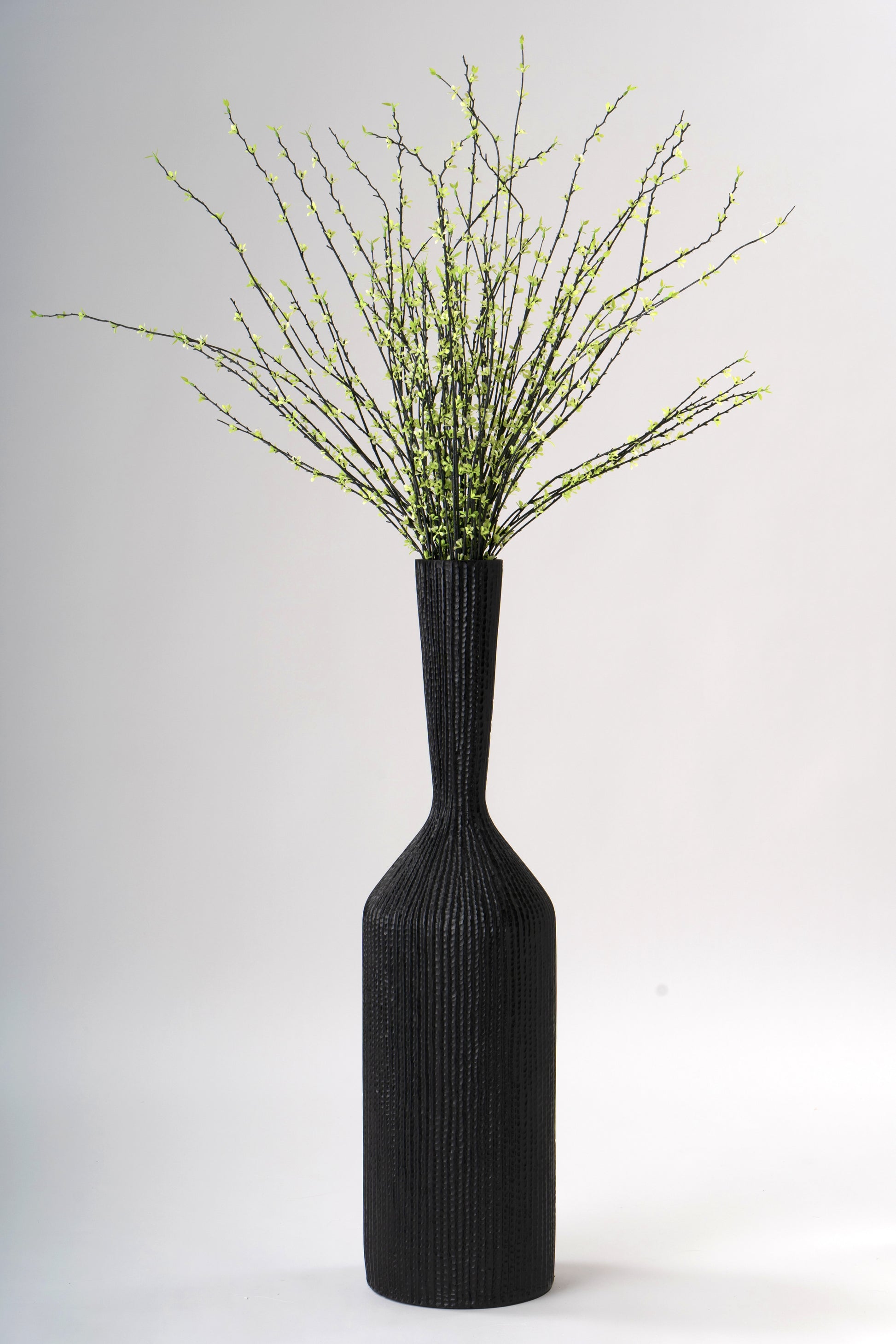Large Resin Floor Vase – Stylish Waterproof Vase for Fresh & Dried Flowers, black, 85 cm