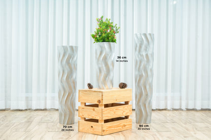 Large Mango Wood Floor Vase – Handcrafted Decorative Highlight from Thailand, 85 cm