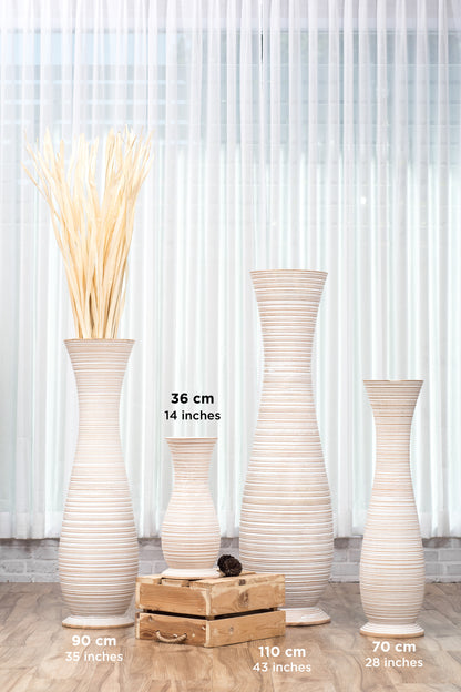 Large Mango Wood Floor Vase – Handcrafted Decorative Highlight from Thailand, 85 cm
